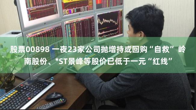股票00898 一夜23家公司抛增持或回购“自救” 岭南股份、*ST景峰等股价已低于一元“红线”