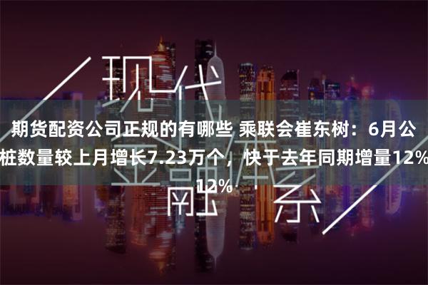 期货配资公司正规的有哪些 乘联会崔东树：6月公桩数量较上月增长7.23万个，快于去年同期增量12%