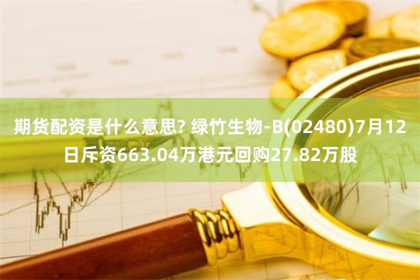 期货配资是什么意思? 绿竹生物-B(02480)7月12日斥资663.04万港元回购27.82万股